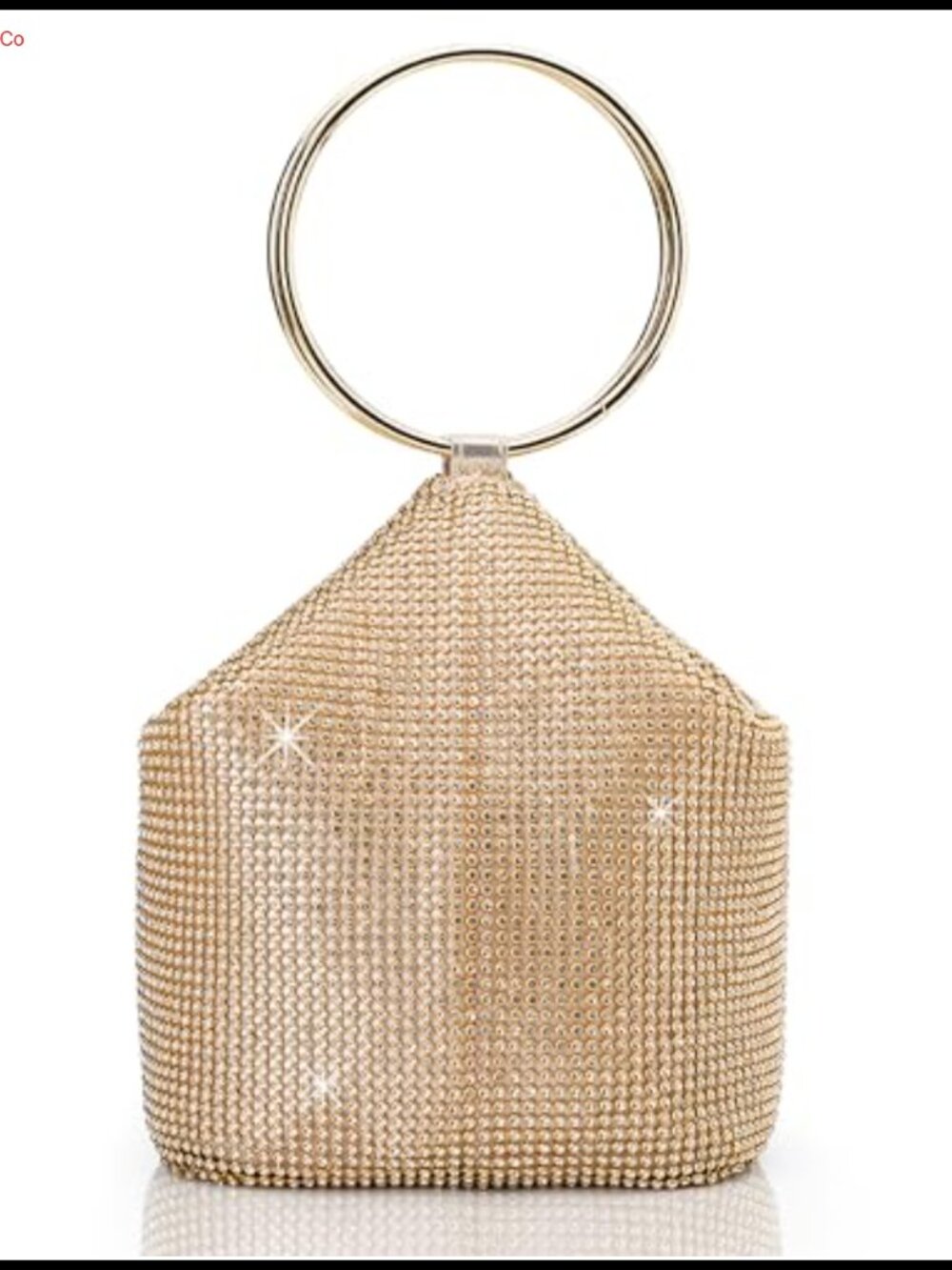 Rhinestone Clutch Evening Bag Sparkly Glitter Round Handle Purse